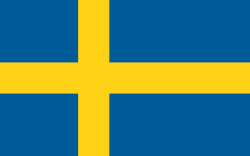 The flag of Sweden.